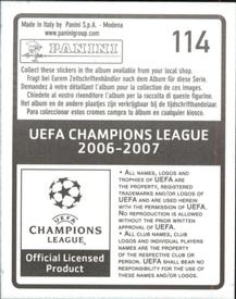 2006-07 Panini UEFA Champions League Stickers #114 Marek Jankulovski Back