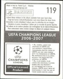 2006-07 Panini UEFA Champions League Stickers #119 Serginho Back