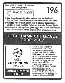 2006-07 Panini UEFA Champions League Stickers #196 Carlos Salcido Back