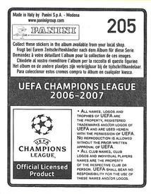 2006-07 Panini UEFA Champions League Stickers #205 Diego Tardelli Back