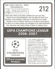 2006-07 Panini UEFA Champions League Stickers #212 Luisao Back