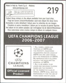2006-07 Panini UEFA Champions League Stickers #219 Paulo Jorge Back