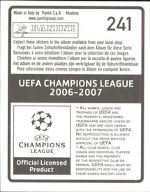 2006-07 Panini UEFA Champions League Stickers #241 Helder Postiga Back