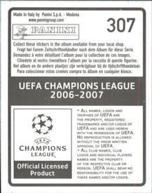 2006-07 Panini UEFA Champions League Stickers #307 Johan Audel Back