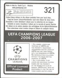 2006-07 Panini UEFA Champions League Stickers #321 Pantelis Kafes Back