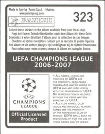 2006-07 Panini UEFA Champions League Stickers #323 Predrag Djordjevic Back