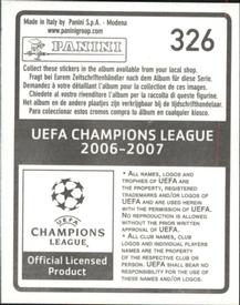 2006-07 Panini UEFA Champions League Stickers #326 Nery Alberto Castillo Back