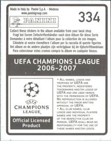 2006-07 Panini UEFA Champions League Stickers #334 Cihan Haspolatli Back
