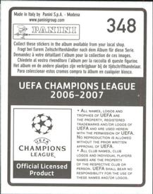2006-07 Panini UEFA Champions League Stickers #348 Zdenek Grygera Back