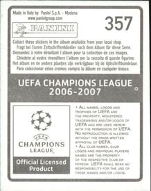 2006-07 Panini UEFA Champions League Stickers #357 Mauro Rosales Back