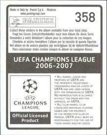 2006-07 Panini UEFA Champions League Stickers #358 Ryan Babel Back