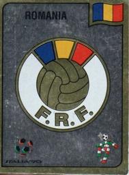 1990 Panini Italia '90 World Cup Stickers #152 Federatia Romana de Fotbal emblem Front