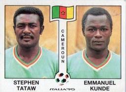 1990 Panini Italia '90 World Cup Stickers #174 Stephen Tataw / Emmanuel Kunde Front