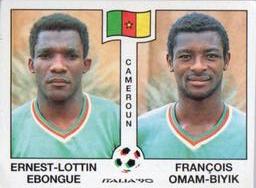 1990 Panini Italia '90 World Cup Stickers #179 Ernest-Lottin Ebongue / Francois Omam-Biyik Front