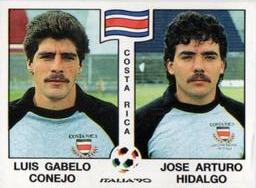 1990 Panini Italia '90 World Cup Stickers #183 Luis Gabelo Conejo / Jose Arturo Hidalgo Front