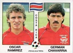 1990 Panini Italia '90 World Cup Stickers #188 Oscar Ramirez / German Chavarria Front
