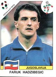 1990 Panini Italia '90 World Cup Stickers #274 Faruk Hadzibegic Front