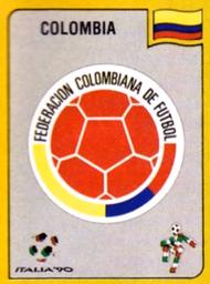 1990 Panini Italia '90 World Cup Stickers #286 Federacion Colombiana de Futbol emblem Front