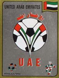 1990 Panini Italia '90 World Cup Stickers #305 United Arab Emirates Football Association emblem Front