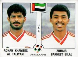 1990 Panini Italia '90 World Cup Stickers #314 Adnan Khamees Al Taliyani / Zuhair Bakheet Bilal Front