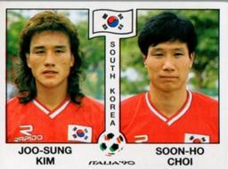 1990 Panini Italia '90 World Cup Stickers #323 Joo-Sung Kim / Soon-Ho Choi Front