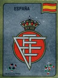 1990 Panini Italia '90 World Cup Stickers #344 Real Federacion Espanola de Futbol emblem Front