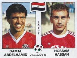 1990 Panini Italia '90 World Cup Stickers #448 Gamal Abdelhamid / Hossam Hassan Front