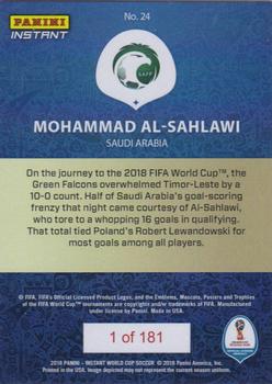 2018 Panini Instant FIFA World Cup #24 Mohammad Al-Sahlawi Back