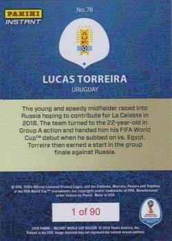 2018 Panini Instant FIFA World Cup #78 Lucas Torreira Back