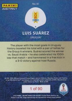 2018 Panini Instant FIFA World Cup #81 Luis Suárez Back