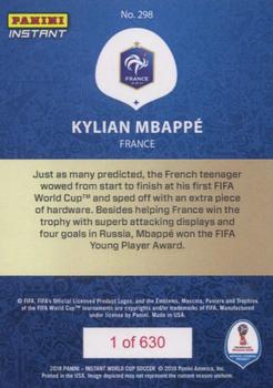 2018 Panini Instant FIFA World Cup #298 Kylian Mbappé Back