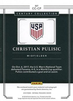 2018 Panini National Treasures - Century Collection Material Autographs Bronze #CC-CP Christian Pulisic Back