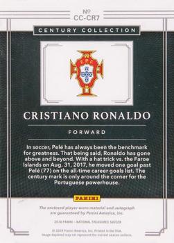 2018 Panini National Treasures - Century Collection Material Autographs Gold #CC-CR7 Cristiano Ronaldo Back