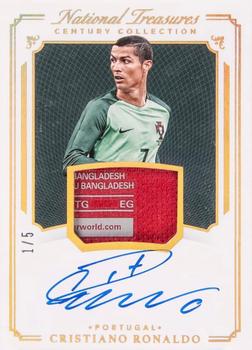 2018 Panini National Treasures - Century Collection Material Autographs Gold #CC-CR7 Cristiano Ronaldo Front