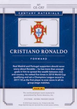 2018 Panini National Treasures - Century Materials #CE-CR7 Cristiano Ronaldo Back