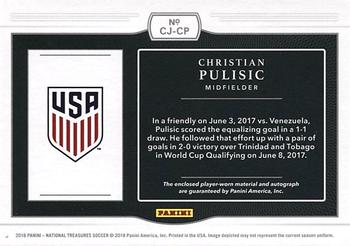 2018 Panini National Treasures - Colossal Jersey Autographs #CJ-CP Christian Pulisic Back