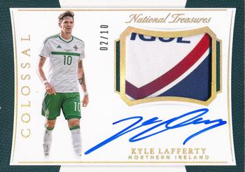 2018 Panini National Treasures - Colossal Jersey Autographs Gold #CJ-KL Kyle Lafferty Front