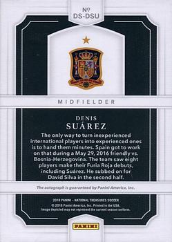 2018 Panini National Treasures - Debut Signatures Bronze #DS-DSU Denis Suarez Back