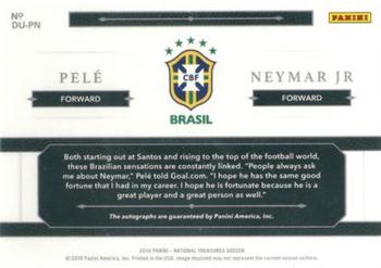 2018 Panini National Treasures - Dual Signatures Platinum #DU-PN Pele / Neymar Jr Back