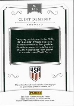 2018 Panini National Treasures - International Treasures Material Autographs Bronze #IT-CD Clint Dempsey Back