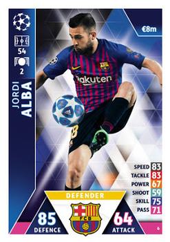 2018-19 Topps Match Attax UEFA Champions League #6 Jordi Alba Front