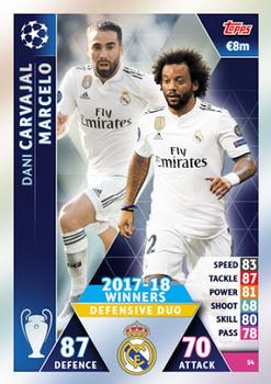 2018-19 Topps Match Attax UEFA Champions League #54 Dani Carvajal / Marcelo Front