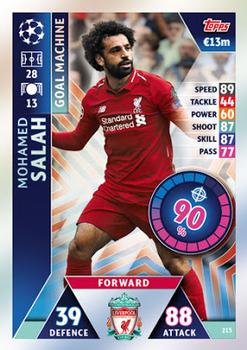 2018-19 Topps Match Attax UEFA Champions League #213 Mohamed Salah Front