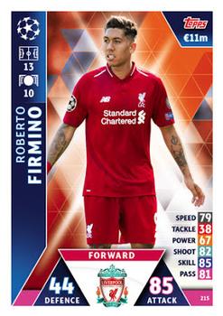 2018-19 Topps Match Attax UEFA Champions League #215 Roberto Firmino Front