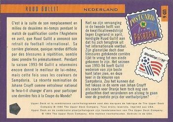 1994 Upper Deck World Cup Contenders French/Dutch - UD Set #UD6 Ruud Gullit Back