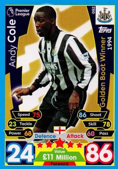 2017-18 Topps Match Attax Premier League Extra - Golden Boot Winners #GB2 Andy Cole Front