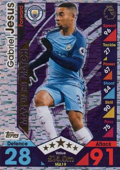 2016-17 Topps Match Attax Premier League Extra - Man of the Match #MA19 Gabriel Jesus Front