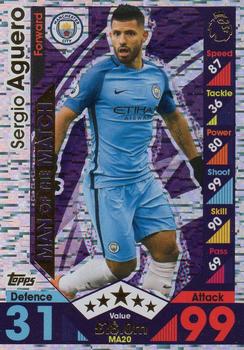 2016-17 Topps Match Attax Premier League Extra - Man of the Match #MA20 Sergio Aguero Front