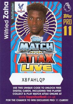 2016-17 Topps Match Attax Premier League - Live Code Cards #NNO Wilfried Zaha Front