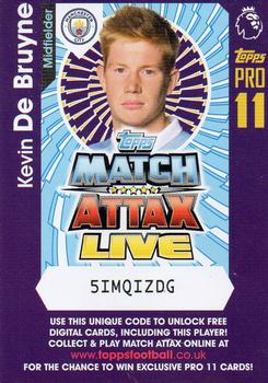 2016-17 Topps Match Attax Premier League - Live Code Cards #NNO Kevin De Bruyne Front